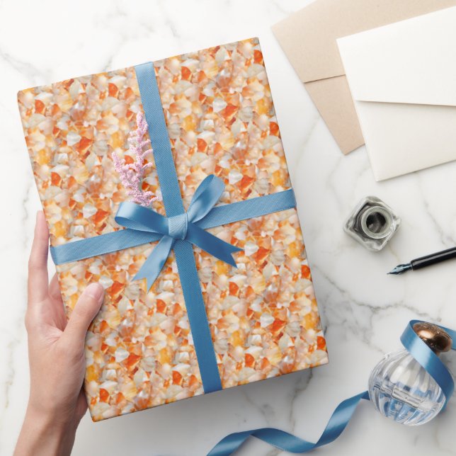 Orange Gemstones  Wrapping Paper (Gifting)
