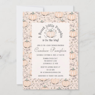 Orange Gender Neutral Little Pumpkin Baby Shower Invitation