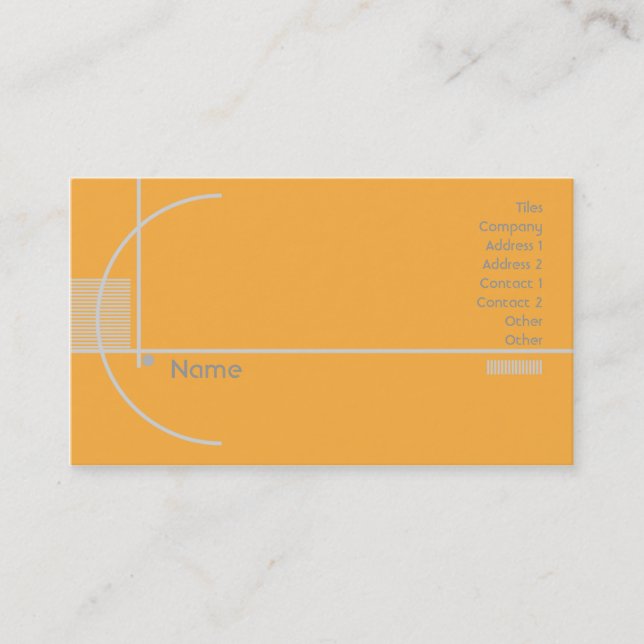 Orange Geometric - Business Business Card (Front)