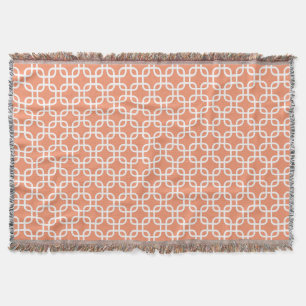 Orange Geometric Links Pattern Throw Blanket