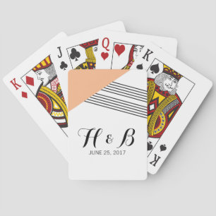 Orange Geometric Stripe Playing Cards