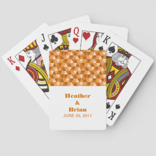 Orange Geometric Triangles Playing Cards