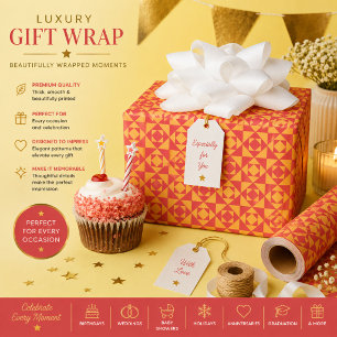 Orange Geometric Wrapping Paper