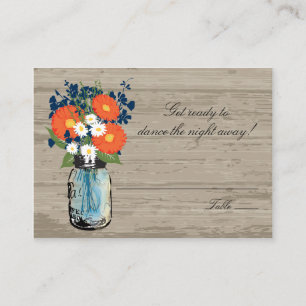 Orange Gerber Daisies Mason Jar   Seating Card
