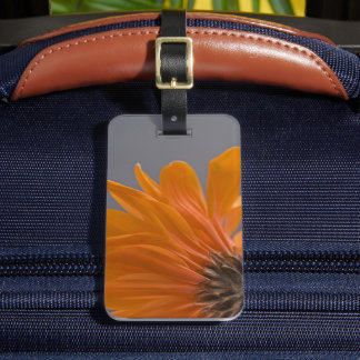 Orange Gerber Daisy Flower Luggage Tag