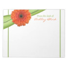 Orange Gerber Daisy Ribbon Personalised Notepad