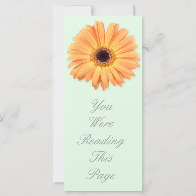 Orange Gerbera Bookmark Template (Front)