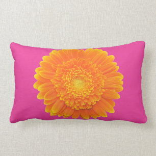 orange gerbera daisy cushion