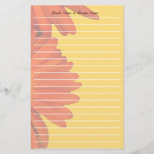 orange gerbera daisy flowers stationery