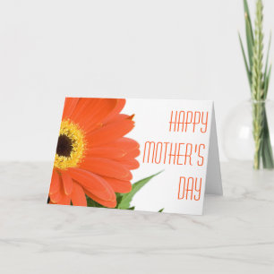 Orange Gerbera Daisy Mother's Day Card