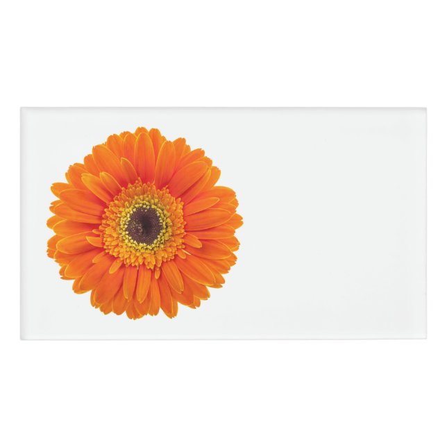 Orange Gerbera Daisy Name Tag (Front)