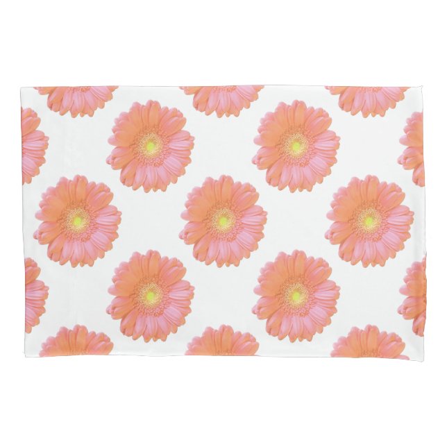 Orange gerbera daisy pillowcase (Front)