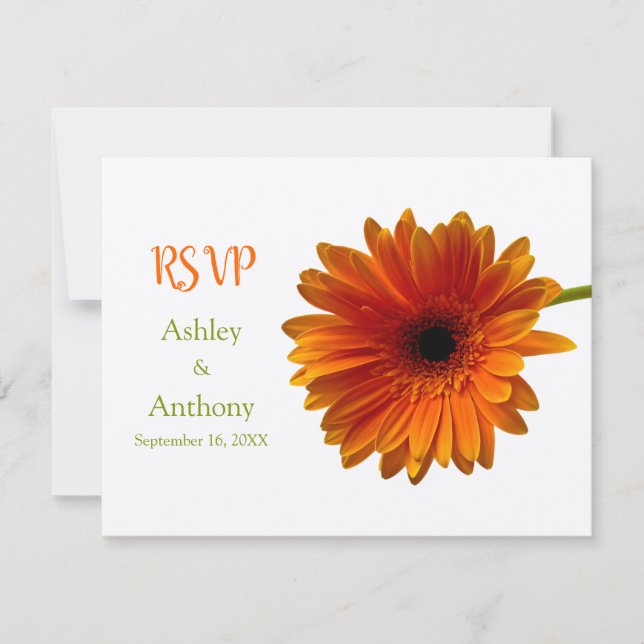 Orange Gerbera Daisy Response Card (Front)