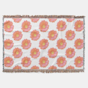 Orange gerbera daisy throw blanket