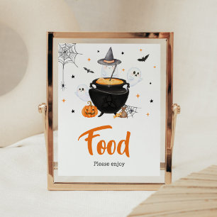 Orange Ghost Halloween Baby is Brewing Food Poster