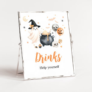 Orange Ghost Little Boo Drinks Sign