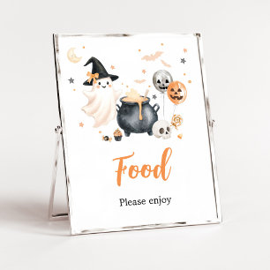 Orange Ghost Little Boo Food Sign