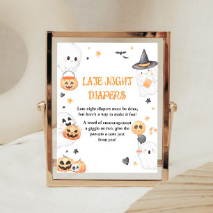 Orange Ghost Little Boo Late Night Diapers Sign