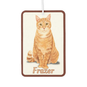 Orange Ginger Tabby Cat Personalized Car Air Freshener