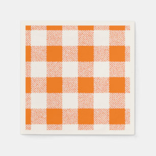 orange gingham check napkin