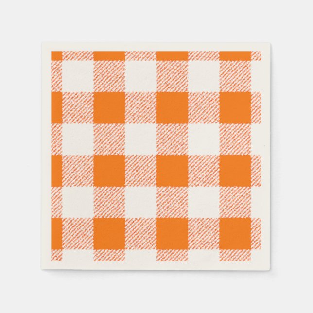 orange gingham check napkin (Front)