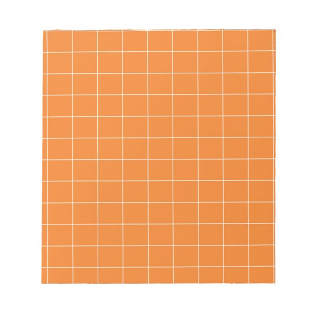 Orange Gingham Chequered Classic Stationary Notepad (Front)