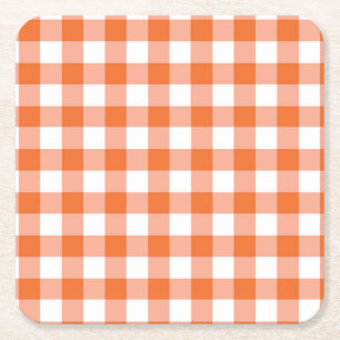 Orange Gingham Coaster