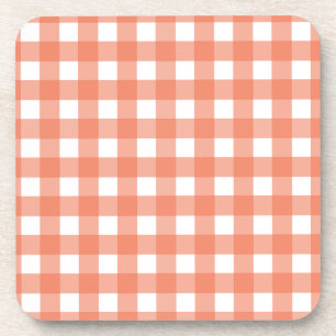Orange gingham coaster