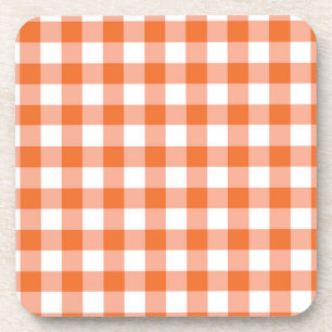 Orange Gingham Coaster