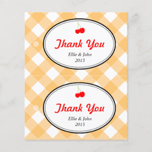 Orange gingham diy wedding gift bag hang tag flyer