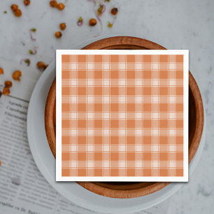 Orange Gingham Fall Autumn Napkin