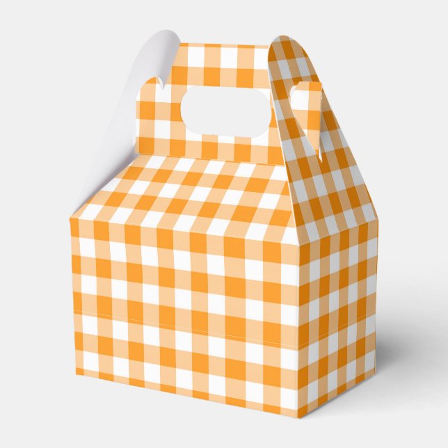 Orange Gingham Favour Box (Front Side)