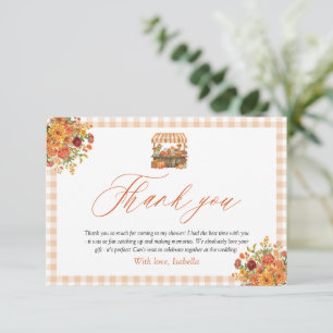 Orange Gingham Fresh Off The Market Thank you Card