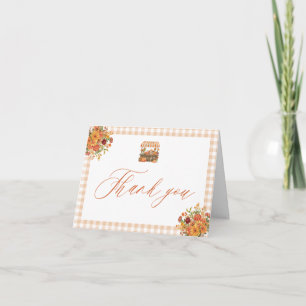 Orange Gingham Fresh Off The Market Thank you Card