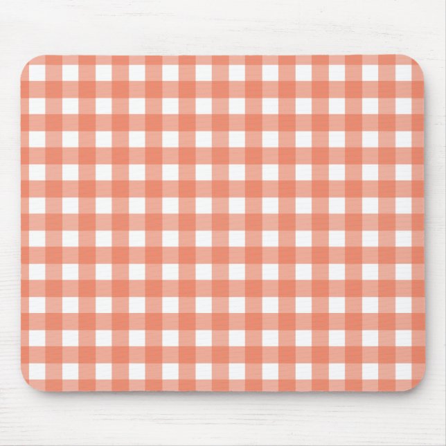 Orange gingham mouse pad (Front)