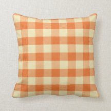 Orange gingham pillow