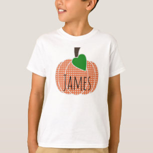 Orange Gingham Pumpkin Fall Thanksgiving Halloween T-Shirt