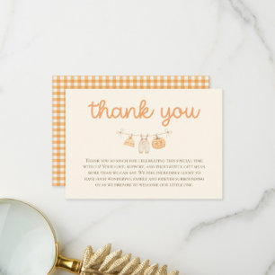 Orange Gingham Pumpkin Thank You Card