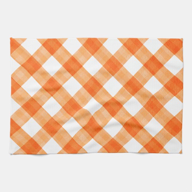 Orange Gingham Tea Towel (Horizontal)