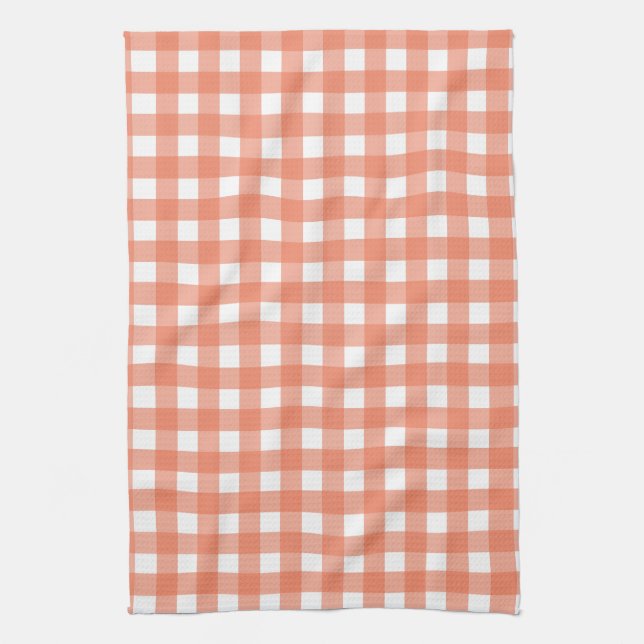 Orange gingham tea towel (Vertical)