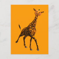 Orange Giraffe With Pumpkin Head