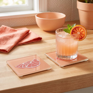 Orange Glass Coaster