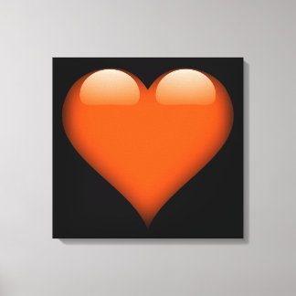 Orange Glass Heart Customisable Canvas Print