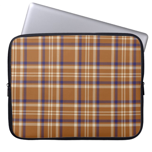 Orange Glen Plaid textured seamless patternabstrac Laptop Sleeve (Front)