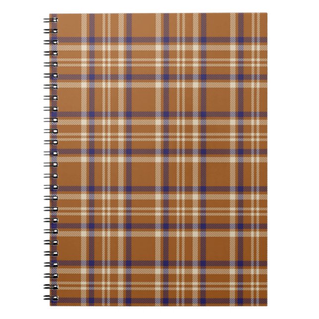 Orange Glen Plaid textured seamless patternabstrac Notebook (Front)
