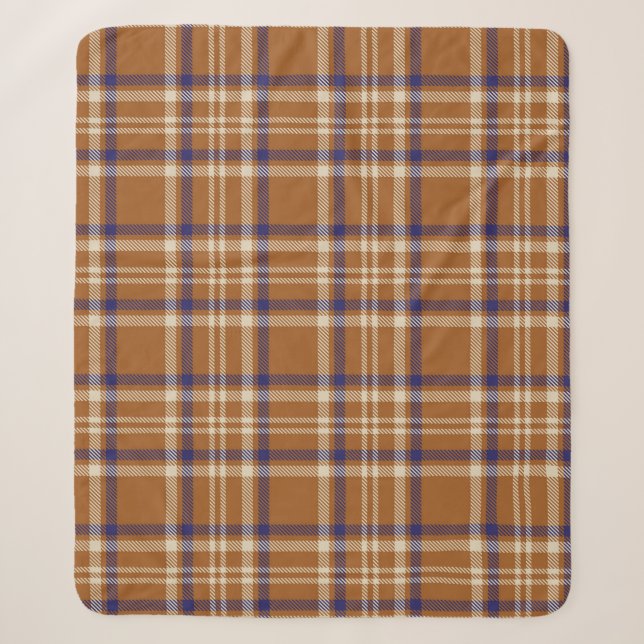 Orange Glen Plaid textured seamless patternabstrac Sherpa Blanket (Front)