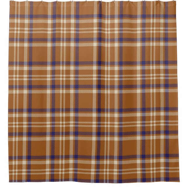Orange Glen Plaid textured seamless patternabstrac Shower Curtain (Front)