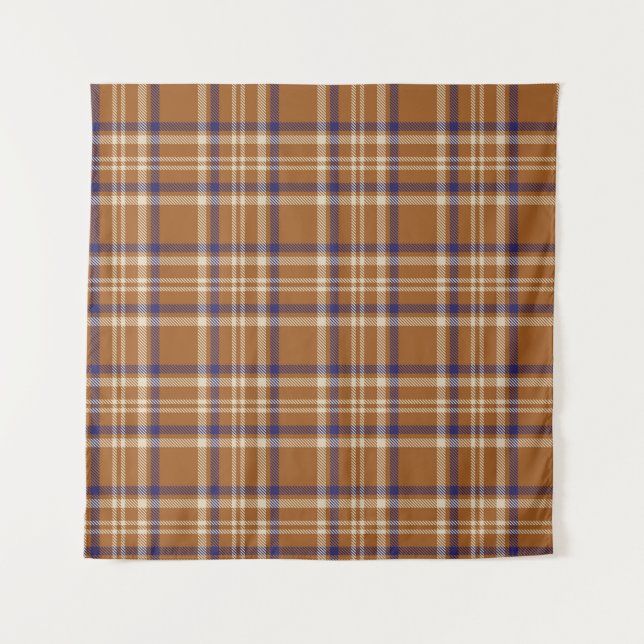 Orange Glen Plaid textured seamless patternabstrac Tapestry (Front)