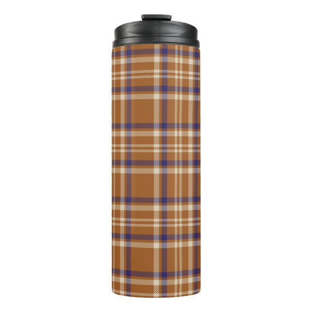 Orange Glen Plaid textured seamless patternabstrac Thermal Tumbler (Front)