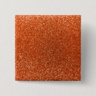Orange glitter 15 cm square badge